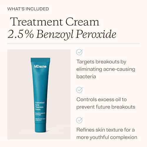 MDacne 3 Step Benzoyl Peroxide Acne Treatment Kit - Benzoyl Peroxide Cream 2.5%, Salicylic Acid Cleanser, Niacinamide Moisturizer ? Medicated Plant-Based Kit for Adult & Teen Acne, 30 Day Acne Kit