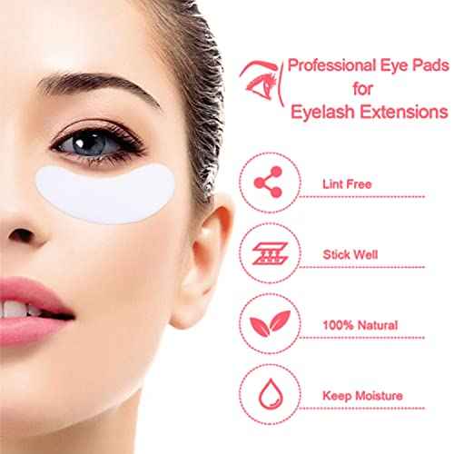 VEYES INC 50 Pairs Pink Hydrogel Eye Patch Eyelash Extension Natural Lint Free Under Eye Gel Pads Lash Extension Supplies & Beauty Tools