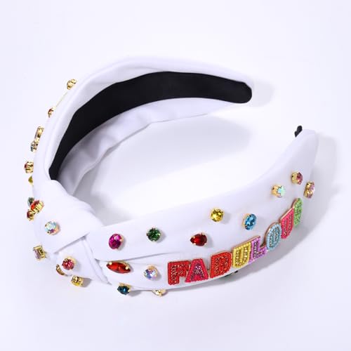 Birthday Headband for Women Colorful Rhinestone Crystal Birthday Girl Hairband Birthday Crown Tiara Birthday Accessories Birthday Gifts for Her (HBR)