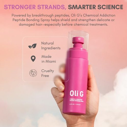 Oli G Chemical Addiction Peptide Bonding Spray - Bond-Repair Leave-In for Damaged Hair | 4oz/118ml