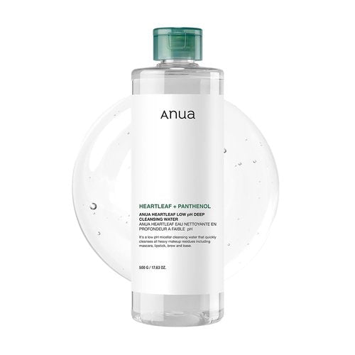 ANUA Heartleaf Cleansing Water - Low pH Micellar Makeup Remover for Sensitive Skin | 500g (17.63 oz.)