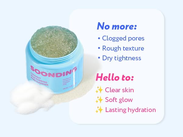 Skiennix Coconut Jelly Pudding Cleanser - Deep Pore Cleansing & Gentle Exfoliation | Hydrating Face Wash with Panthenol, Ceramide & Peptides (100ml)