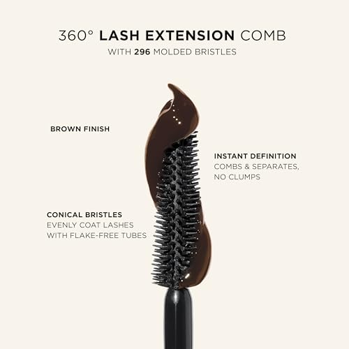tarte tartelette XL tubing mascara – Lash Extensions in a Tube with Peptide, Extra-Bold Buildable Length & Volume, Smudge-Proof Longwear, Easy-to-Remove, Vegan & Cruelty-Free, full size, brown