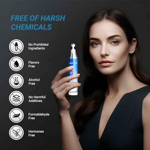 Eye Cream with 5% Caffeine Hyaluronic Acid, Eye Serum with 360¡Æ Roller Massage Ball for Puffy, Fine Lines, Dark Circles and Wrinkles, Under eye Treatment Serum for Women & Men