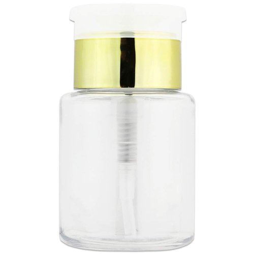 3oz Push Down Pump Dispenser Flip Top Cap Refillable Empty Bottle - Color: Gold - Lockable Travel Cosmetic Packaging Empty Bottle for Nail Polish Manicure