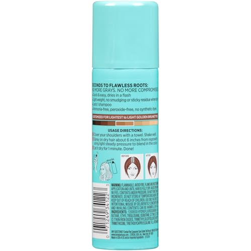 L'Oreal Paris Magic Root Cover Up Gray Concealer Spray Light Golden Brown 2 oz.(Packaging May Vary)