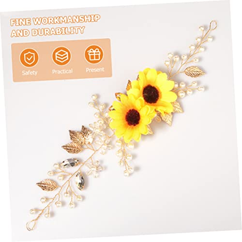 Beavorty Sunflower Headband Sun Flower Headband Hair Accessories Silk Cloth Bride Delicate Flowers Headband