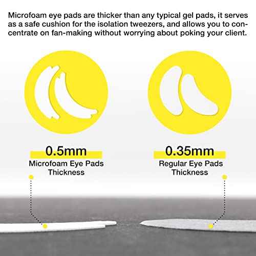 LASHVIEW 100 Pairs Eye Pads,Under Eye Pads for Eyelash Extension,Microfoam Eye Pads,Natural NO Hydrogel,Lash Extension Lint Free,Fit Most Eye Shape, Stick Well,Hypoallergenic,Waterproof