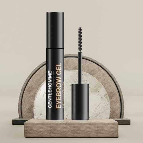 Gentlehomme Mens Eyebrow Gel - Clear, Hold and Setting Gel with Spiral Brush to Keep Eyebrows and Beard In Place, Eyebrow Serum Enhancer, Durable and Long Lasting