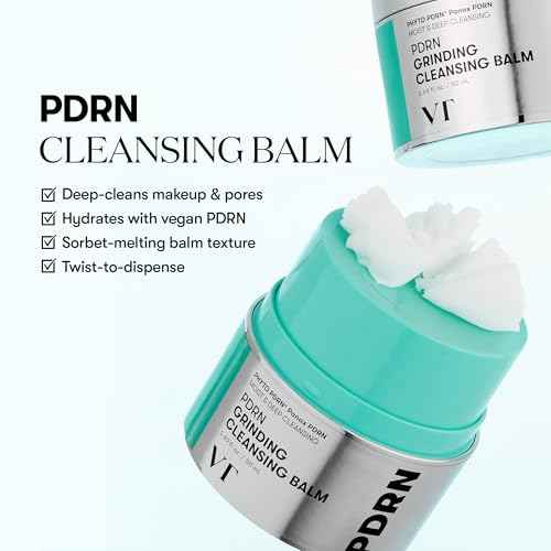 VT COSMETICS PDRN Grinding Cleansing Balm, Makeup Remover, Vegan PDRN, Gentle Exfoliator, Hydrating & Nourishing, Korean Skincare 1.69 fl oz / 50 ml