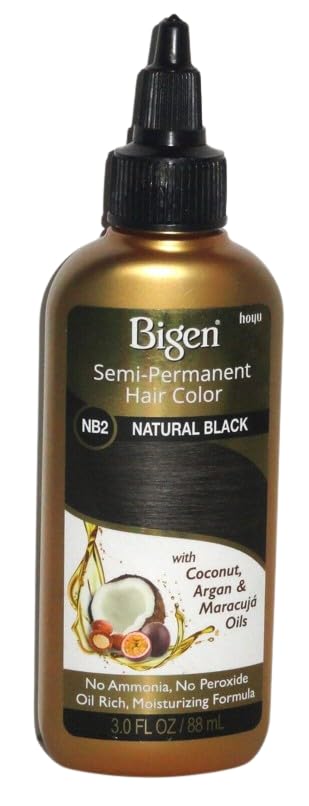 Bigen Semi-Permanent Haircolor #Nb2 Natural Black 3 Ounce (88ml) (2 Pack)