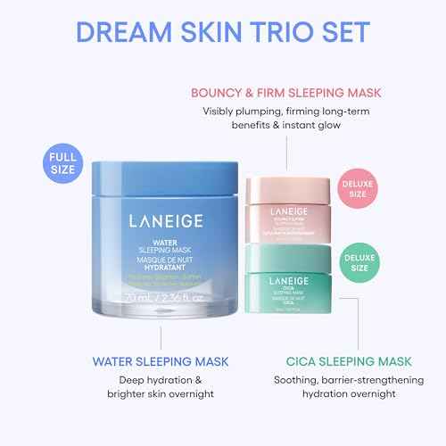 LANEIGE Water Sleeping Mask: Hydrating Korean Overnight Mask with Squalane & Probiotic-Derived Complex, for Bright, Glowing Skin & Barrier Support