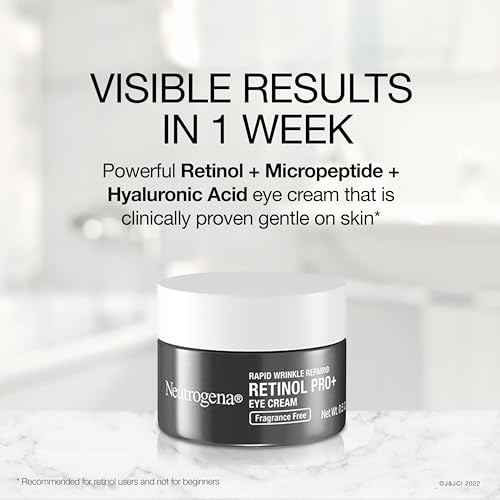 Neutrogena Rapid Wrinkle Repair Retinol Pro+ Anti-Wrinkle Eye Cream, Targeted Eye Cream for Wrinkles & Dark Circles, Formulated without Fragrance, Dyes, Phthalates, and Parabens, 0.5 oz