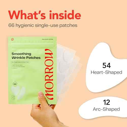 Morrow Beauty - Peptide-Infused Smoothing Wrinkle Patches - Overnight Patches for Smoothing Fine Lines and Wrinkles, Anti Aging Stickers for Crow's Feet, Elevens, Smile Lines (66 Count)