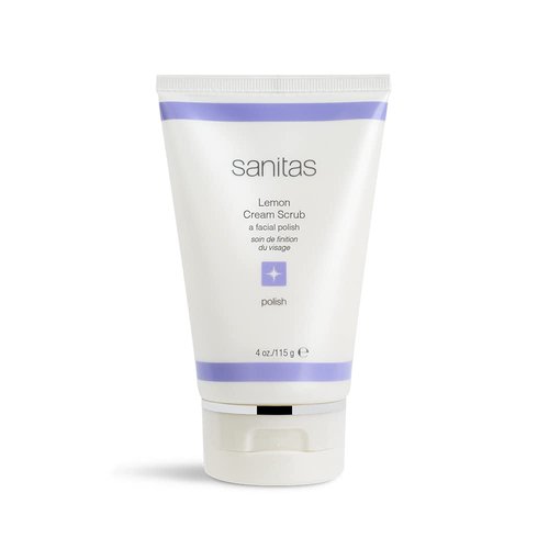 Sanitas Skincare Lemon Cream Scrub - Dual Action Exfoliant with Vitamin C | 4 Ounces
