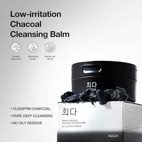 Charcoal All-In-One Cleansing Balm, Deep Pore Purifying & Hydrating Makeup Remover with Ceramide & Botanical Oils (Jojoba, Argan, Camellia) for Soft, Radiant, Glass-Skin Glow