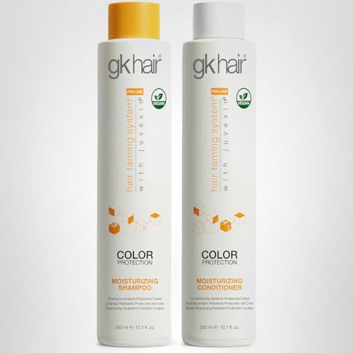 GK HAIR Moisturizing Color Protection Shampoo & Conditioner Set 10.1 Oz – Hydrating Repair for Dry, Coarse & Color Treated Hair – Strengthening Protein Formula with Natural Oils & Plant Extracts