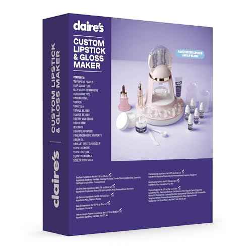 Claire's DIY Lipstick & Lip Gloss Making Kit ? 97-Piece Makeup Craft Kit| Kids Arts & Crafts Activity Set| Handmade Moisterizing Lip Glaze| Beauty & Cosmetic Products| Girls Science Toy Gift| Ages 8+