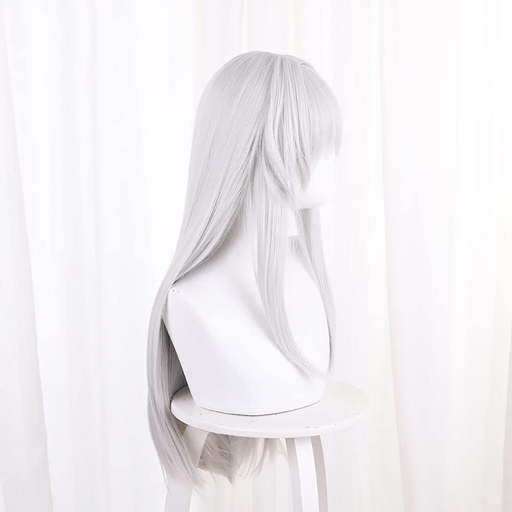 XiongXiongLe Long Straight White Wig for Women Cosplay Clara Heat Resistant Synthetic Hair Replacement Wig Girls Cos Honkai Star Rail Party Halloween Christmas(Clara)