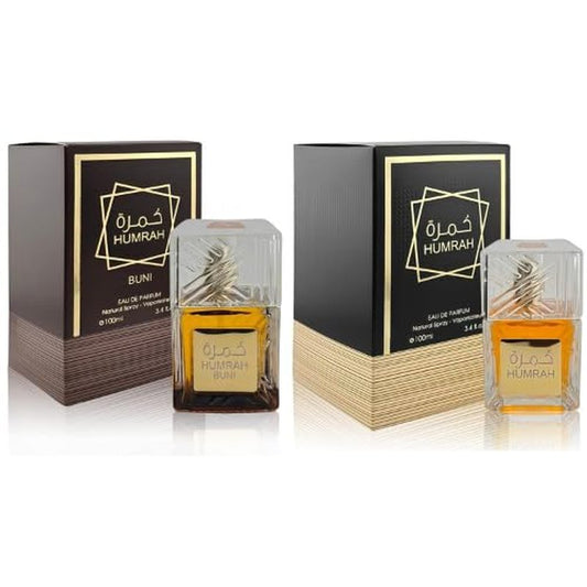 VENEZIO PROFUMO Humrah & Humrah Buni Luxury Cologne Set, Eau de Parfum, 3.4 Fl Oz Each, Caramel, Vanilla, Spicy Woody Fragrance, 2-Piece