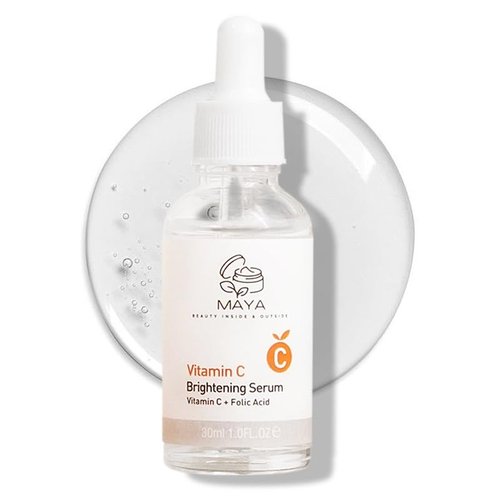 MAYA Vitamin C Brightening Serum - Hydrating Face Serum with Folic Acid for Glowing Skin | 30ml