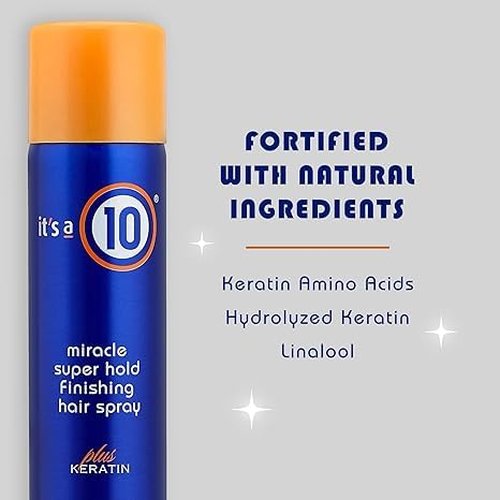 It's A 10 Miracle Super Hold Finishing Spray - Keratin Infused | 10 Oz for Long-Lasting Style