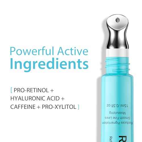 Retinol Eye Cream - Eye Serum for Dark Circles & Puffiness Anti-Aging - Under Eye Cream with Hyaluronic Acid & Caffeine to Reduce Wrinkles & Repair the Eye Area (15ml)