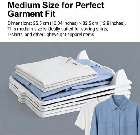 Skiennix 5-Piece Clothing Organizer - Stackable Closet Storage with Flip-Top Lid | Durable PP Material for T-Shirts and Shirts
