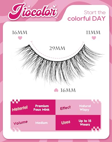 Cat Eye Lashes Light Short Eyelashes Natural Look Thin Band Winged Mink Lashes Short Small Strip Fake Lashes Pack 16mm Foxy False Eyelashes 76-ICON