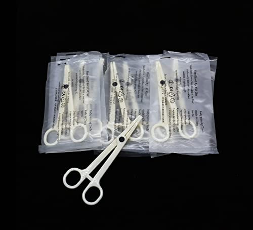 Piercing Clamps 8pcs Disposable Piercing Forceps Clamp Slotted Navel Forceps Piercing Pliers,Suitable for ear, navel, lips, tongue, nose and other body parts piercing tools(TN017-8PCS)