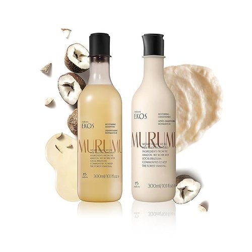 Natura Murumuru Hair Care Bundle - Anti-Damage Shampoo & Restoring Conditioner | 10.1 fl oz for Dry, Damaged Hair