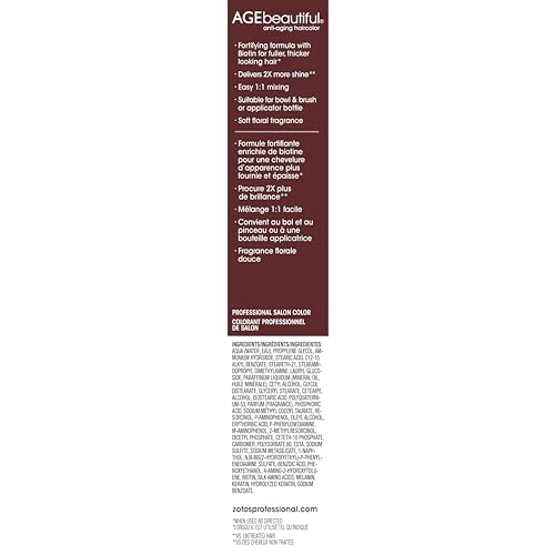 AGE beautiful Permanent Hair Color Dye Liqui Creme | 100% Gray Coverage | Anti-Aging Haircolor | Biotin for Thicker, Fuller Hair | Professional Salon Coloring | 6G Light Golden Brown