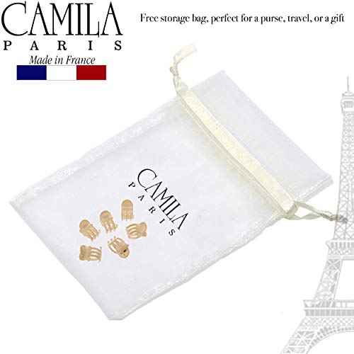 Camila Paris CP3084 French Hair Clip for Women, Set of 6 Extra Small Beige Girls Hair Claw Clip Jaw Fashion Durable Styling Hair Accessories for Women, Ladies Strong Hold Grip Clamp, Made in France