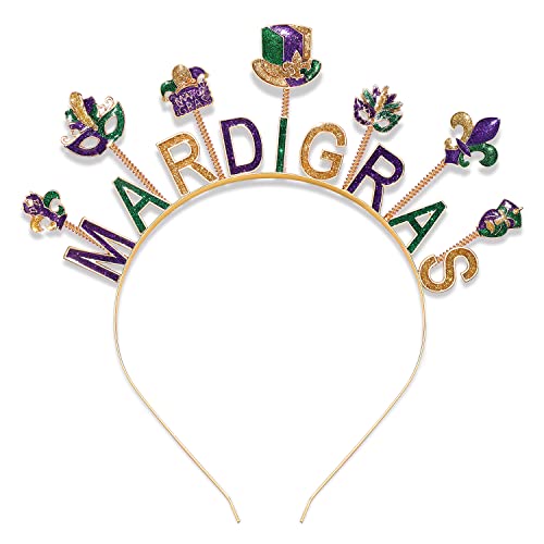 CEALXHENY Mardi Gras Headbands for Women (Mardi Gras A)