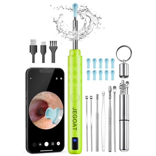 Ear Wax Removal, Ear Cleaner with Camera, Ear Cleaning Kit 1296P HD Ear Scope, 6 LED Lights and 10 Ear Picks, Earwax Removal with Otoscope to Earify Earwax, iOS and Android