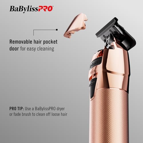 BaBylissPRO FXONE ROSEFX All Metal Trimmer with Interchangeable Battery