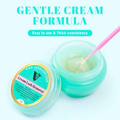 VAVALASH Lash Remover For Lash Extensions Eyelash Extension Cream Remover Low Irritation Cream Remover for Sensitive Skin Fast Dissolution Professional Eyelash Extensions Salon Use(15g)