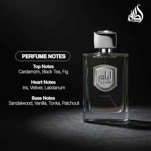 Lattafa Liam Grey Eau de Parfum Spray for Unisex, 3.4 Ounce