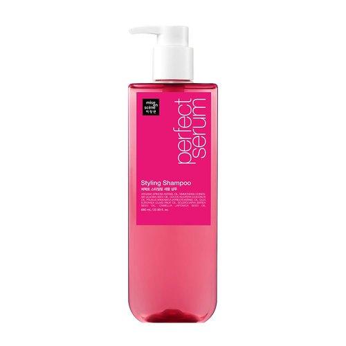 Mise En Scene Hair Perfume Shampoo - Perfect Styling Serum Shampoo - with Peony and Rose Scent, Styling Memory & Heat Protection, Enriched with Argan Oil, Daily Nourishing, 22.99 Fl. Oz.