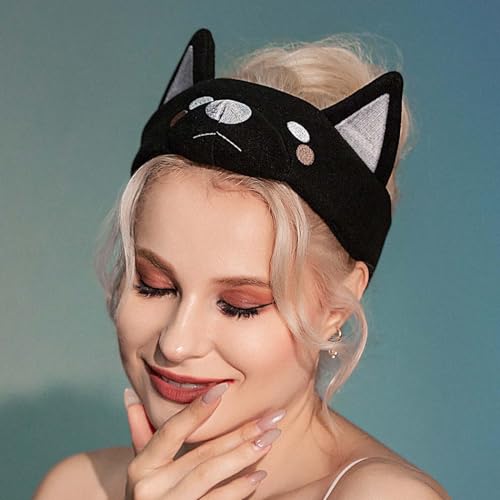 Zoestar Makeup Spa Headband Dog Ears Headbands Washing Face Headwear Animal Costume Hair Accessories for Women and Girls