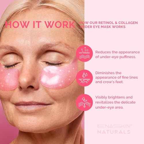 Under Eye Patches for Puffiness and Dark Circles: Caffeine Gel Masks for Undereye Wrinkles Bags - Instant Moisturizing Brightening Skincare Pads - Gift for Women Mom Wife - 30 Pairs (Rose)