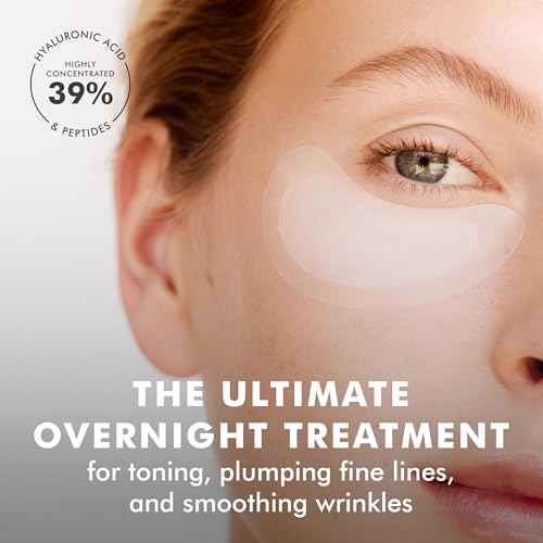 skyn ICELAND Dissolving Microneedle Under Eye Patches with 39% Hyaluronic Acid and Peptides, No Slip Overnight Eye Mask for Fine Lines, Wrinkles and Firming, Vegan, All Skin Types, 3 Pairs