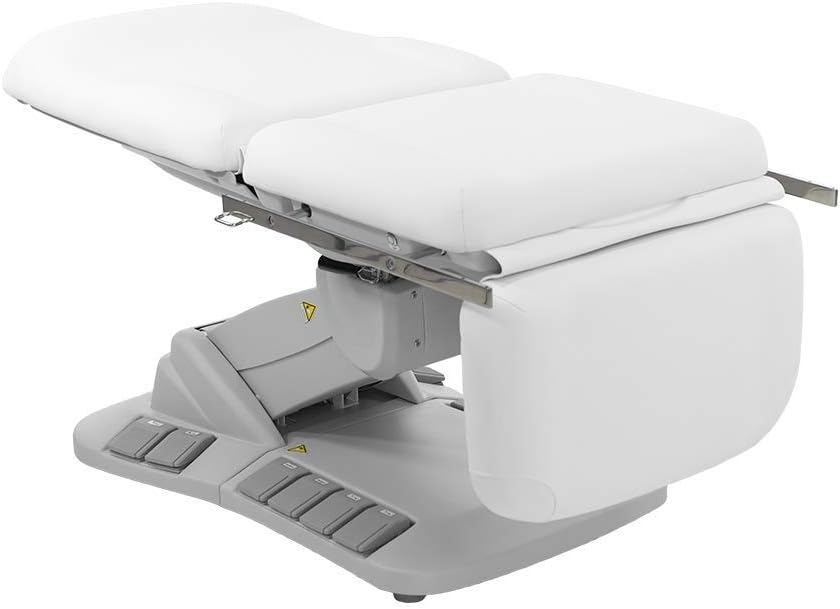 SKINACT Electric Treatment Table - Adjustable with Stirrups Included | White Color
