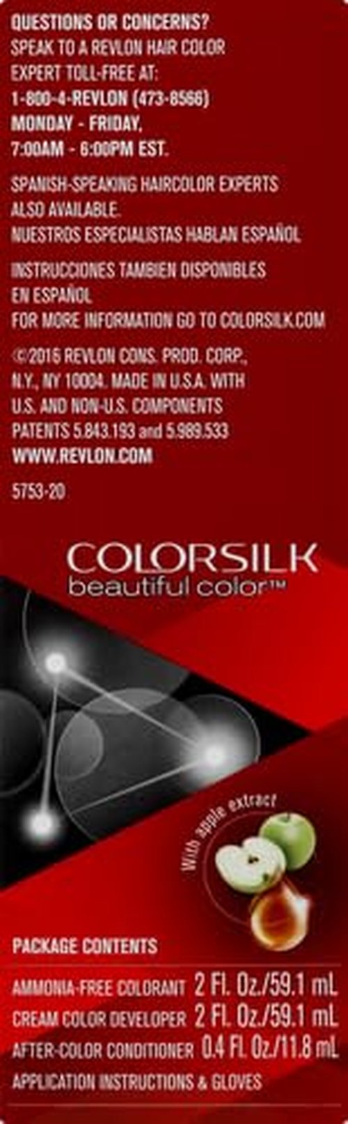 Revlon Permanent Hair Color, Permanent Hair Dye, Colorsilk with 100% Gray Coverage, Ammonia-Free, Keratin and Amino Acids, 20 Brown/Black, 4.4 Oz (Pack of 1)