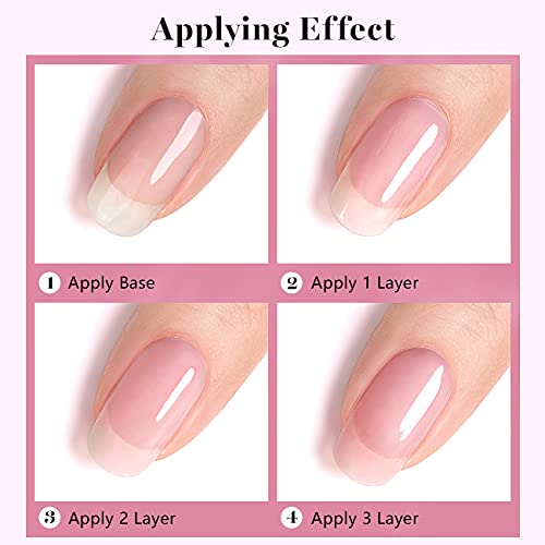RARJSM Nude Pink Gel Nail Polish - Neutral, Transparent, French, Milky Pink Skin Tone - Sheer Light Pink Gel Nail Varnish - UV LED Cured, Soak Off - Home Salon DIY - 15ml Single Bottle