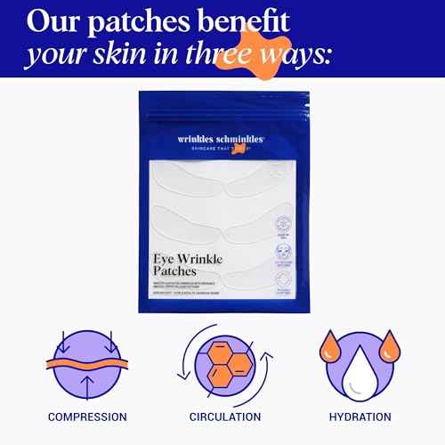 Wrinkles Schminkles Under Eye Patches - Rejuvenate Wrinkles with Medical Grade Silicone Reusable Anti-Wrinkle Patches for Under Eye Treatment, Banish Dark Circles (3 Pairs)