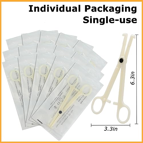 Disposable Piercing Needles and Clamps Kit - TONBAO 75Pcs Ear Nose Piercing Forceps Kit 25Pcs Rounded Piercing Forceps with 50pcs Mixed Hollow Piercing Needles 12G 14G 16G 18G 20G for Piercing Tools