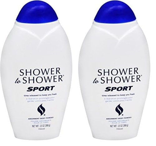 SHOWER TO SHOWER Body Powder, Sport 13 oz (Pack of 2)