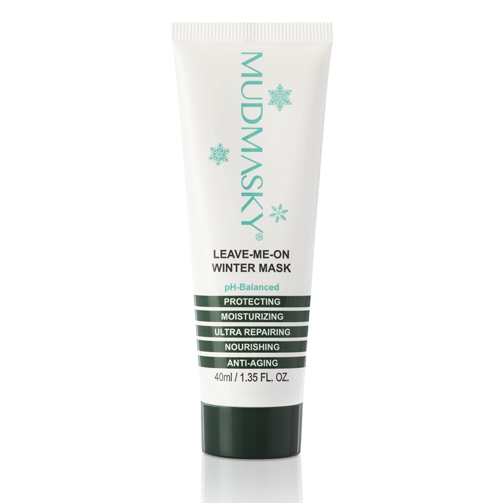 MUDMASKY Leave-Me-On Winter Mask – Face Moisturizer for Dry Skin, Hydrates, Nourishes & Protects – Lavender Scent – 1.35 FL. OZ – Winter Skincare & Intense Repair – Cold Weather Protection