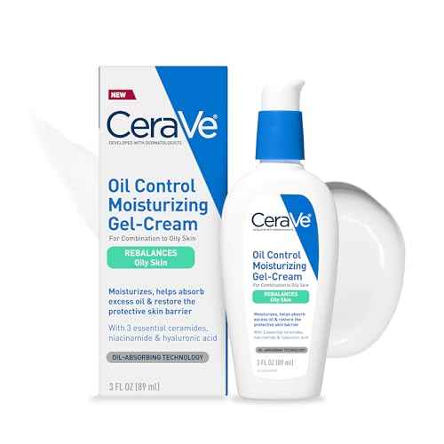 CeraVe Oil Control Moisturizing Gel-Cream, Face Moisturizer for Oily Skin, Niacinamide, Hyaluronic Acid & Oil Absorbing Technology To Rebalance Oily Skin, Non-Comedogenic, Fragrance Free & Oil-Free